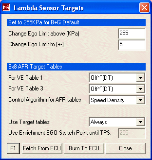 Lambda AFR Settings, MS1, 13B Rotary