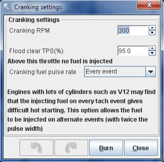 Cranking and Settings, MS2, 13B Rotary