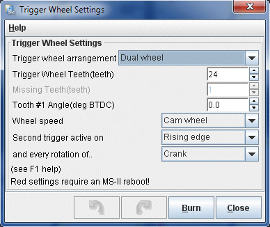 Trigger Wheel Settings, MS2, 13B Rotary