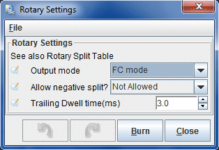 Rotary Settings, MS3X, 13B