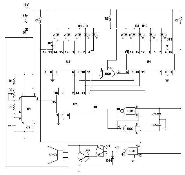 Schematic for LED Metronome
