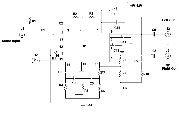 This is the schematic of the Stereo Synthesizer
