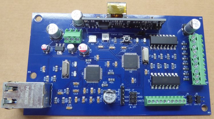 Image of the 1284 board, completed and soldered