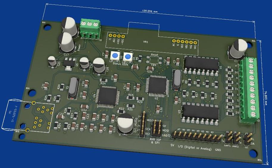 Image of 1284 board rendered by KiCad