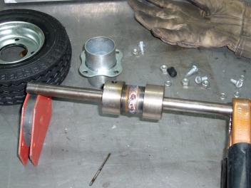Welding hubs together with shaft to jig