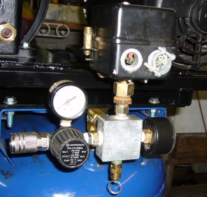Pressure switch, gauges, regulator installed