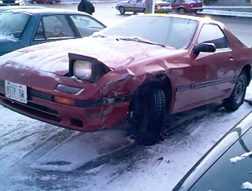 Image of damaged front fender and suspension