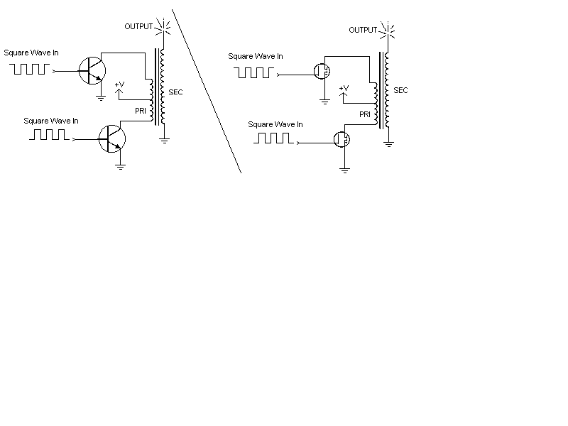 Image of how solid state Tesla coils are driven with transistors MOSFETs (2).